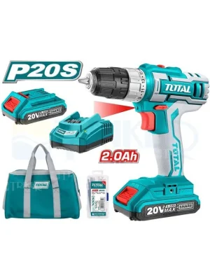 Vrtací šroubovák aku, 20V Li-ion (2x), 2000mAh, industrial Korting