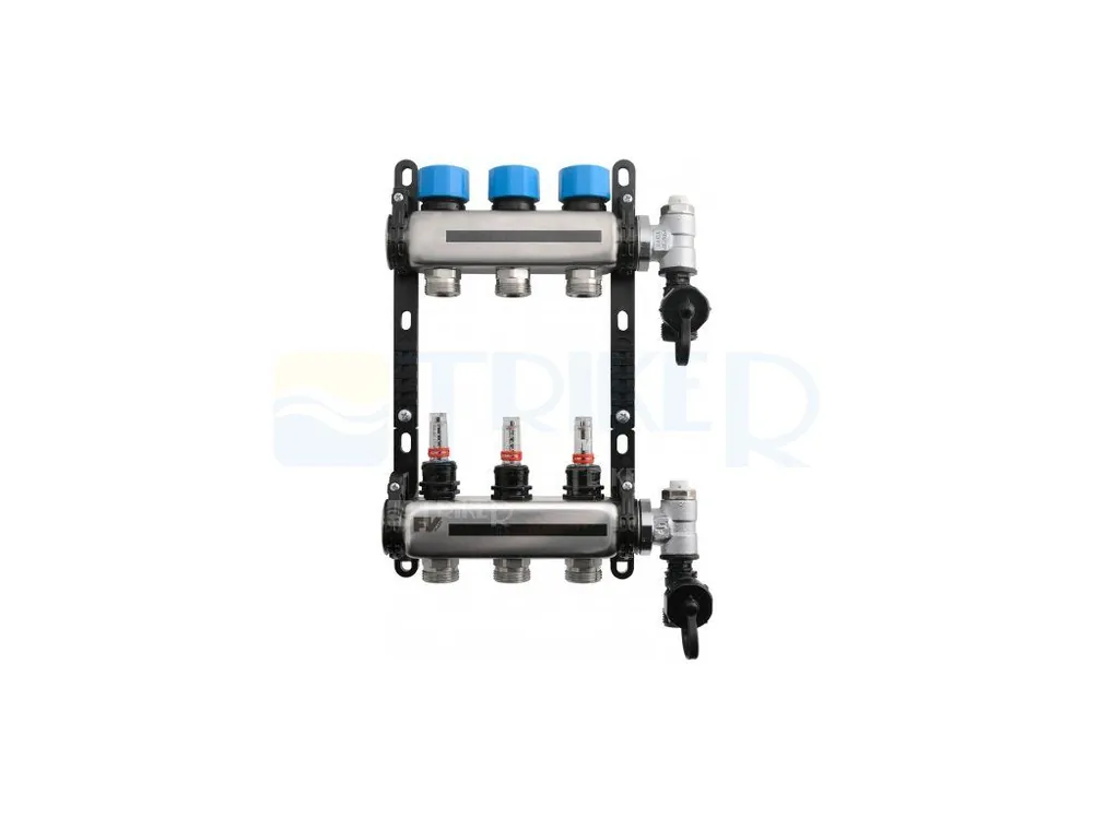 THM rozdělovač s průtokoměry INOX 8 okruhů Snelle Levering