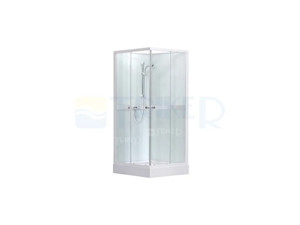 Simple Square sprchový box 90 x 90 cm, profil bílý, výplň transparent Nejlepší Cena