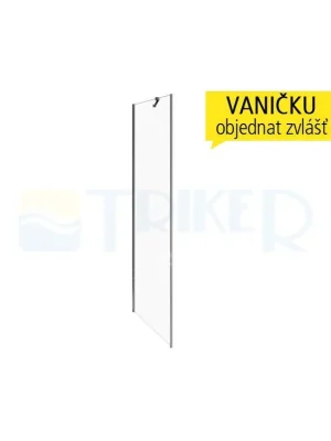 Značkový Pure pevná stěna 1000/1950 levá/pravá (985-995mm) profil stříbro, výplň transparent