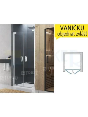 Vysoce Kvalitní CA2C sprchové dveře dvoukřídlé, 700mm, profil aluchrom,výplň čiré sklo