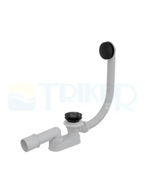 Alleen Vandaag Sifon vanový klik-klak A507BLACK velká zátka kov, přepad kov, flexi hadice přepadu 570 mm, černý mat