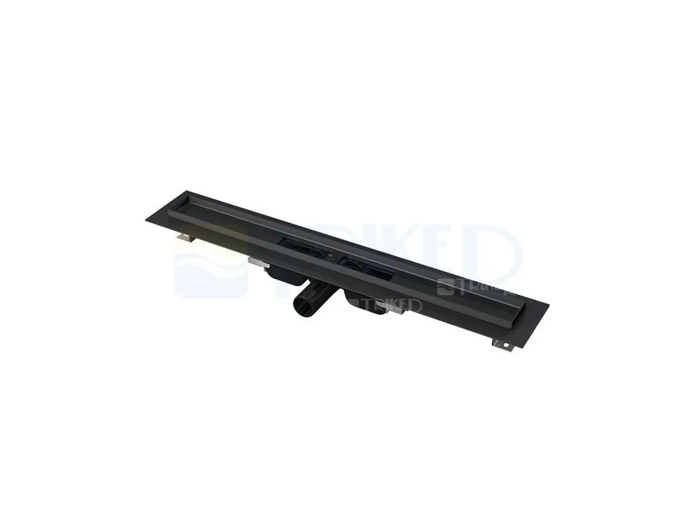 Žlab podlahový APZ101 LOW pro perforovaný rošt 1450 mm, boční odtok 40 mm, černý - mat Finale Výprodej