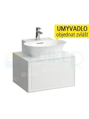 Alleen Vandaag NEW CLASSIC skříňka pod umyvadlo 118 x 45 cm se zásuvkou a výřezem vpravo, bílá lesk