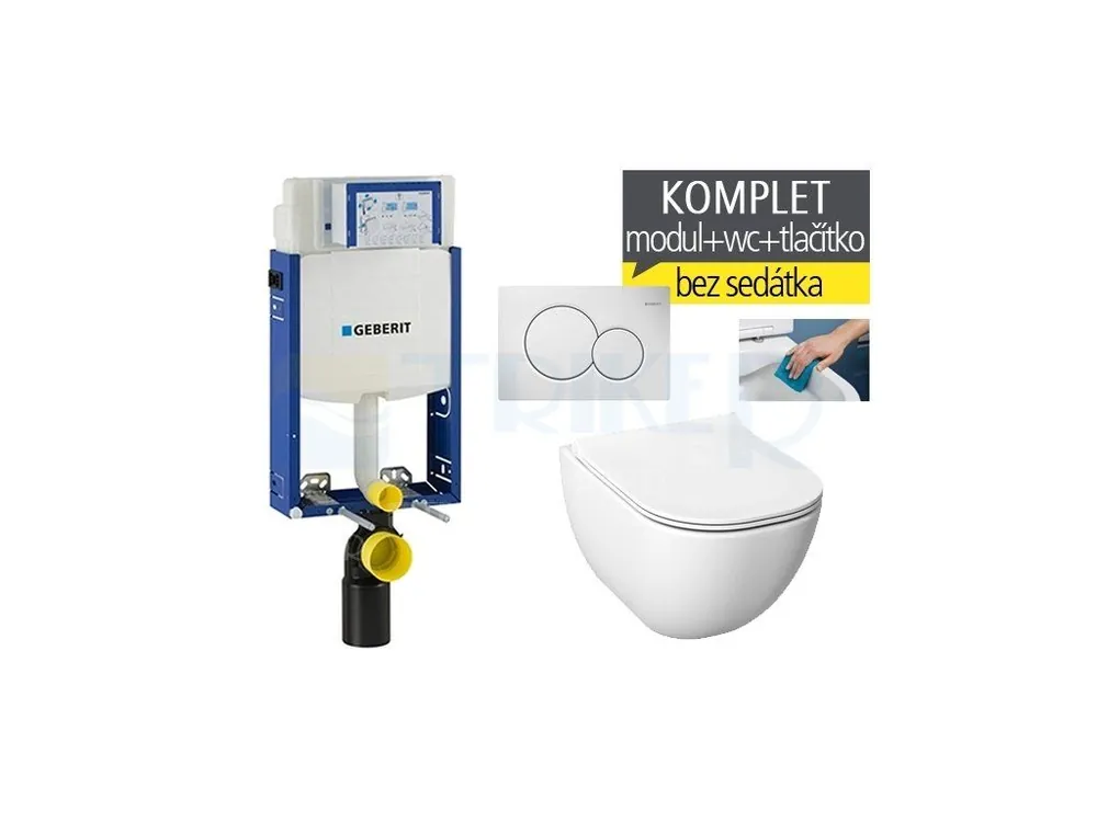 Závěsný WC komplet T-05 Kombifix Eco + Mio-N RIMLESS klozet závěsný 53 cm Nu Kopen