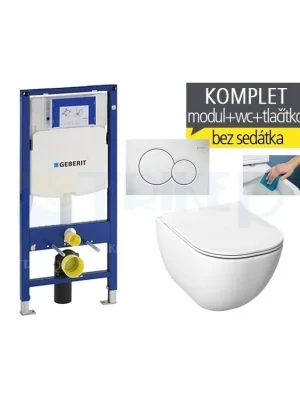 Vrácení Zdarma Závěsný WC komplet T-06 Duofix + Mio-N RIMLESS klozet závěsný 53 cm