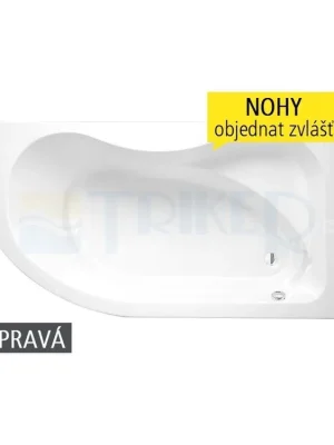 Activa vana akrylátová 150 x 90 cm, pravá, bílá Beperkte Voorraad