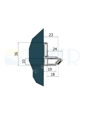VESC50 Nástěnný profil s magnetickým těsněním 2000 mm aluchrom Betaalbaar
