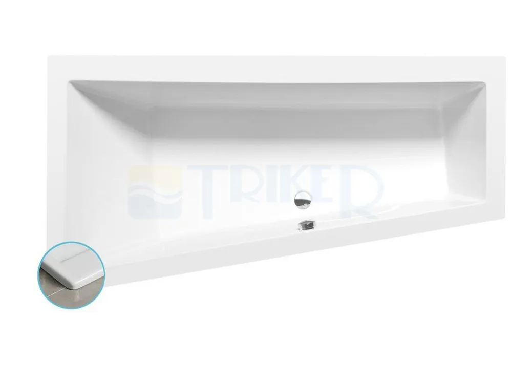 Uitverkoop ANDRA L SLIM asymetrická vana 170x90x45cm, bílá