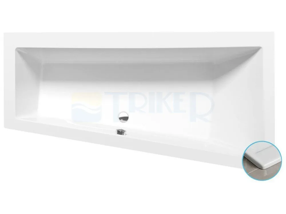 Weekendaanbieding ANDRA R SLIM asymetrická vana 180x90x45cm, bílá