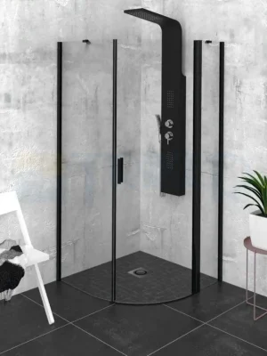 ZOOM LINE BLACK čtvrtkruhová zástěna 900x90 ČS/P Exclusieve Akce
