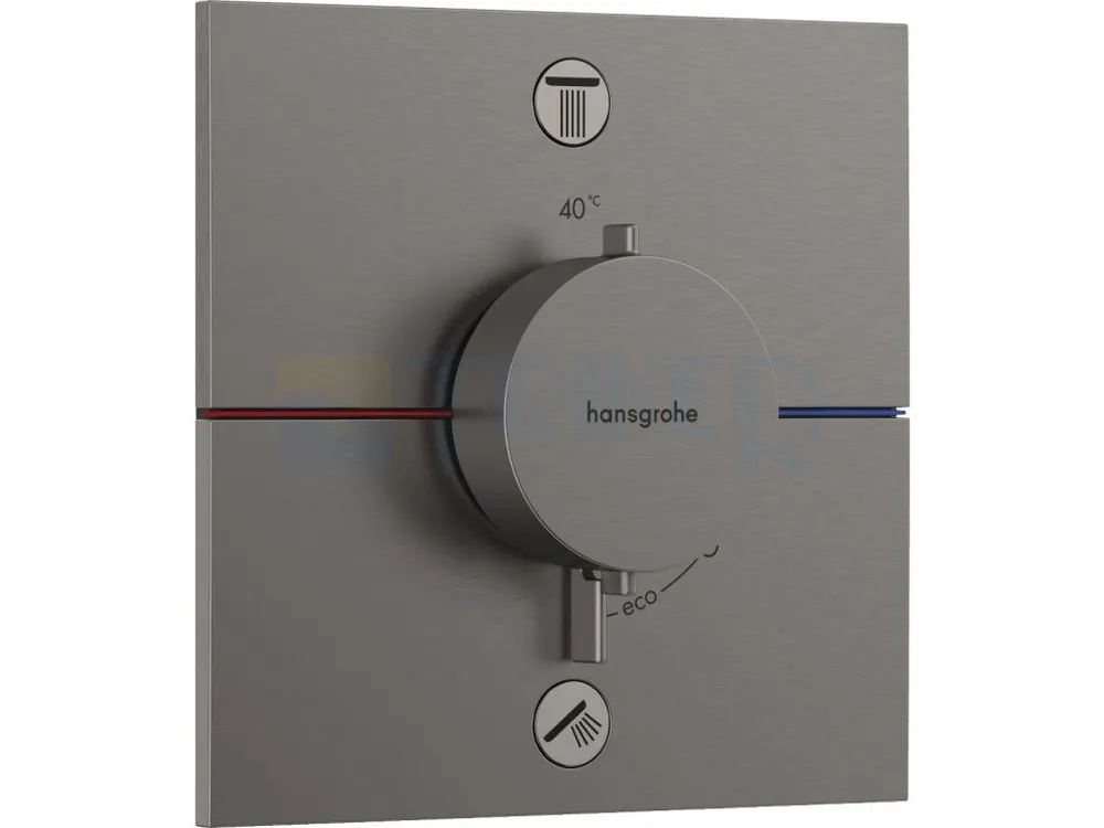 ShowerSelect Comfort E Termostatická podomítková baterie 2 spotřebiče, černý chrom Korting