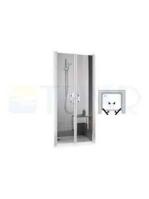 CADA XS 1000/2000 sprchové dveře, stříbrné lesklé/čiré+CLEAN Betaalbaar
