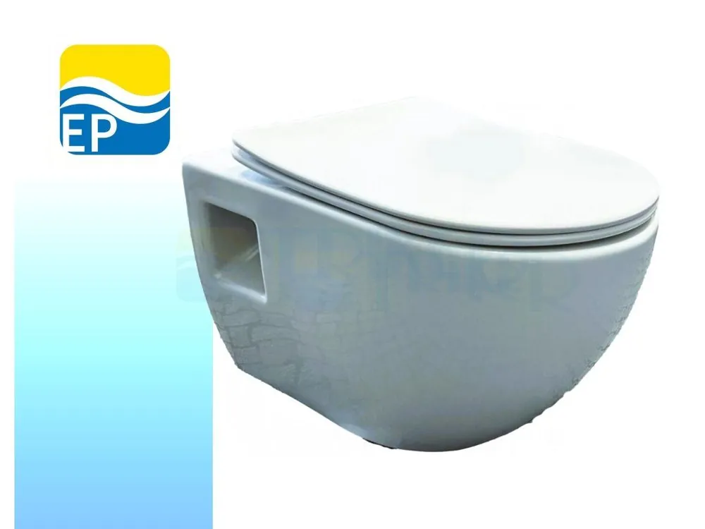 Zlevněný EP klozet závěsný s viditelným uchycením-rimless 510x348x360+ zpomalovací sedátko