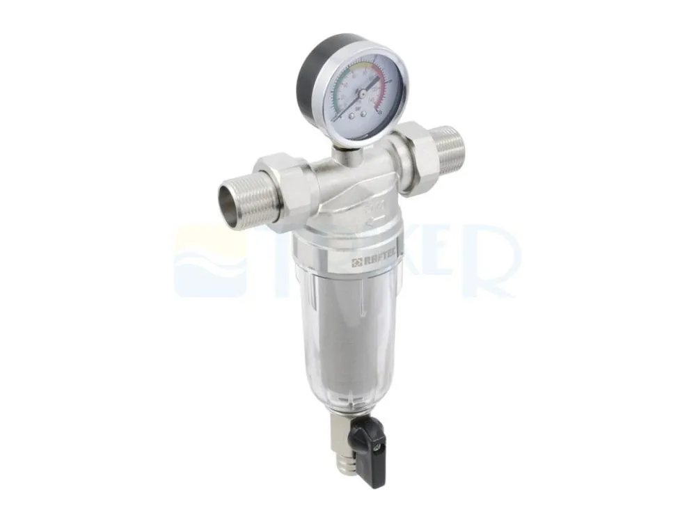 Filtr mechanický s odkalením Raftec PN12 na studenou vodu 1/2" Akční Cena