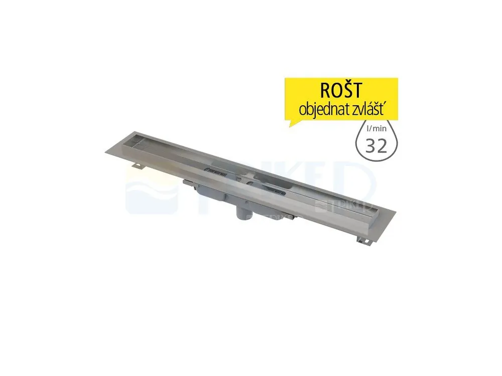 Žlab podlahový APZ1106 Professional Low pro plný rošt 1150 mm, spodní odtok 40 mm Víkendová Akce