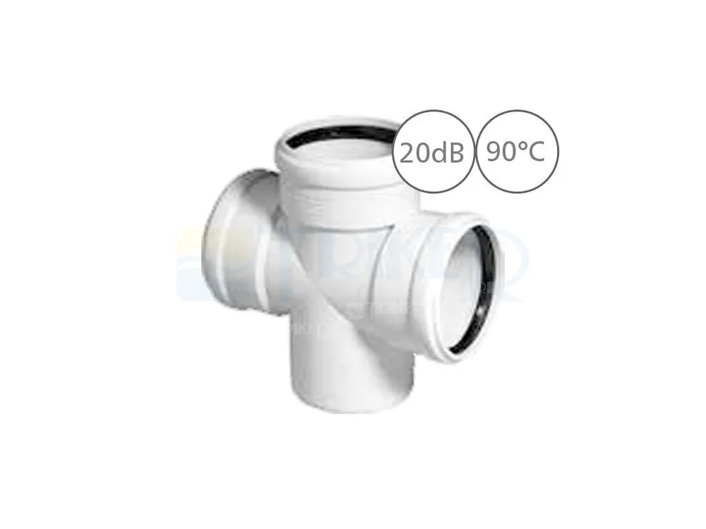 Uitverkoop SKDA dvojitá odbočka odpadní dB20 87° 110/110/110mm