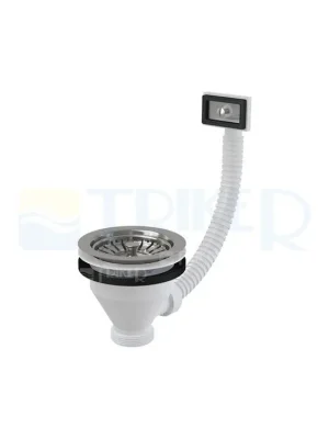 Vysoce Kvalitní Výpusť dřezová A38 s nerezovou mřížkou a přepadem 115 x 6/4"