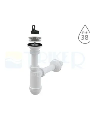 Sifon umyvadlový s výpustí A411 s nerezovou mřížkou, zátkou s očkem, odpad 32 mm Cenově Výhodný