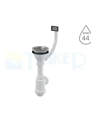 Sezónní Sleva Sifon dřezový s výpustí s flexi přepadem A447 s nerezovou mřížkou 115 x 50/40mm