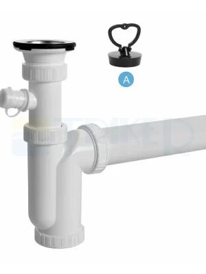 Must-Have Sifon dřezový s výpustí a přípojkou ED10450 s nerezovou mřížkou, odpad 50mm