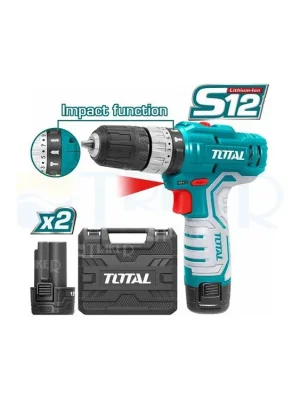 Vrtací šroubovák AKU s příklepem, 12V Li-ion (2x), 1500mAh Superprijs