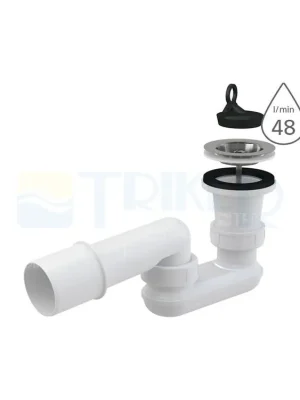 Sifon sprchový s mřížkou A461 pro vaničky s otvorem 50 mm, mřížka nerez Víkendová Akce