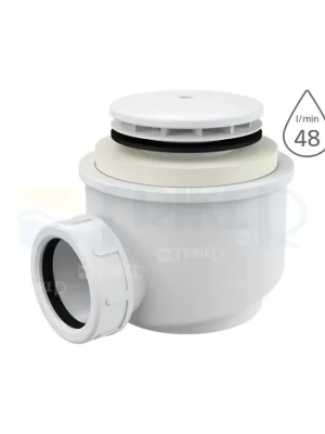 Sifon sprchový s krytkou A47B pro vaničky s otvorem 50 mm, krytka bílá Koupit Online