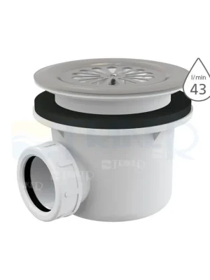 Sifon sprchový s mřížkou A48 pro vaničky s otvorem 90 mm, mřížka nerez Sleva