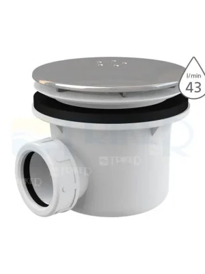 Zlevněný Sifon sprchový s krytkou A49K pro vaničky s otvorem 90 mm, KOV LUX chrom