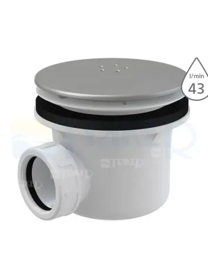Sifon sprchový s krytkou A49K MAT pro vaničky s otvorem 90mm, krytka KOV LUX matný chrom Finale Výprodej