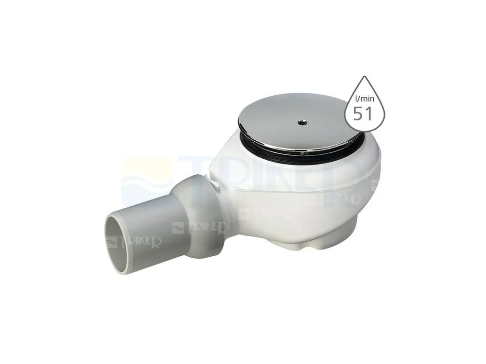 Sifon sprchový s krytkou TEMPOPLEX PLUS 6960 pro vaničky s otvorem 90mm, krytka chrom Betrouwbaar