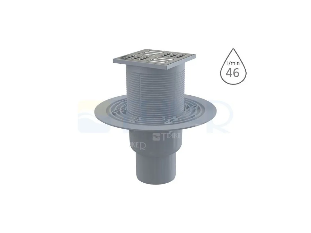 Vpusť podlahová APV2311 spodní odpad 50/75 mm, nerezová mřížka 105 x 105 mm Op = Op