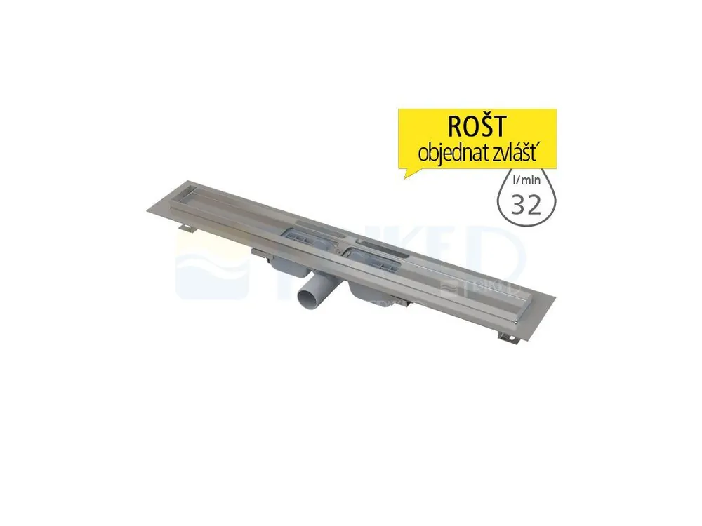 Žlab podlahový APZ101 LOW pro perforovaný rošt 1450 mm, boční odtok 40 mm Gecertificeerd