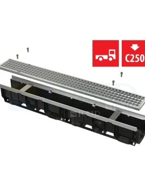 Zlevněný Žlab venkovní AVZ103-R104 100mm s pozinkovaným rámem s pozinkovaným roštem C250