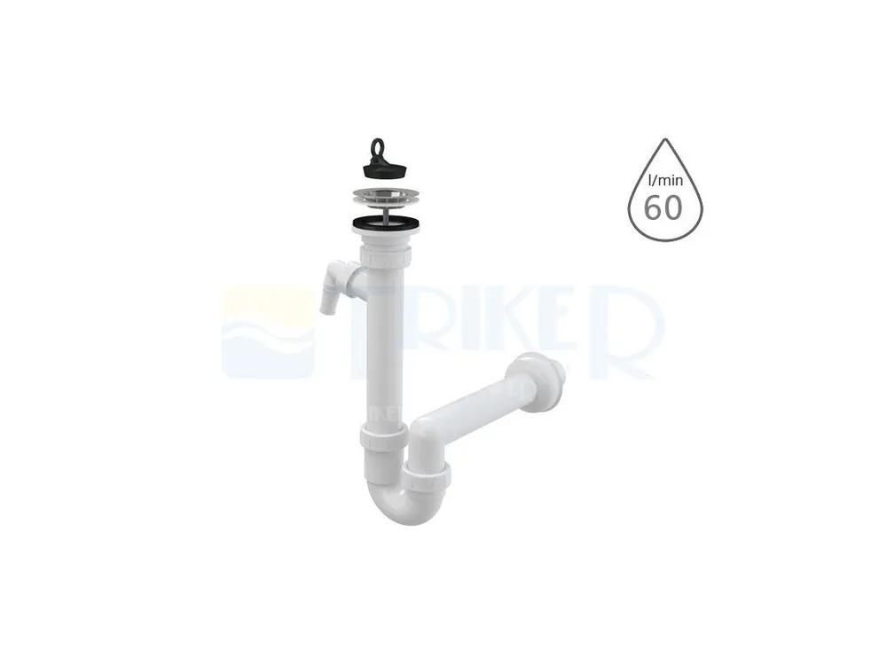 Sifon dřezový s výpustí s přípojkou A810 s nerezovou mřížkou 70 x 40 mm Koop Vandaag