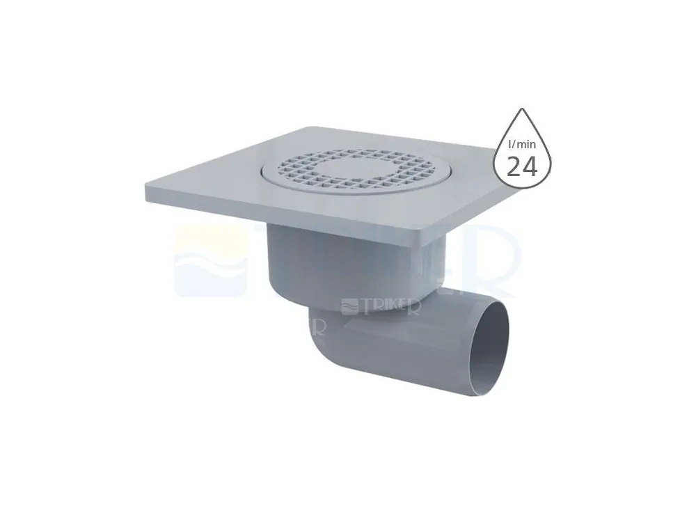 Vpusť podlahová APV3 boční odpad 50 mm, výška 105 mm, plastová mřížka 150 x 150 mm Exclusieve Akce
