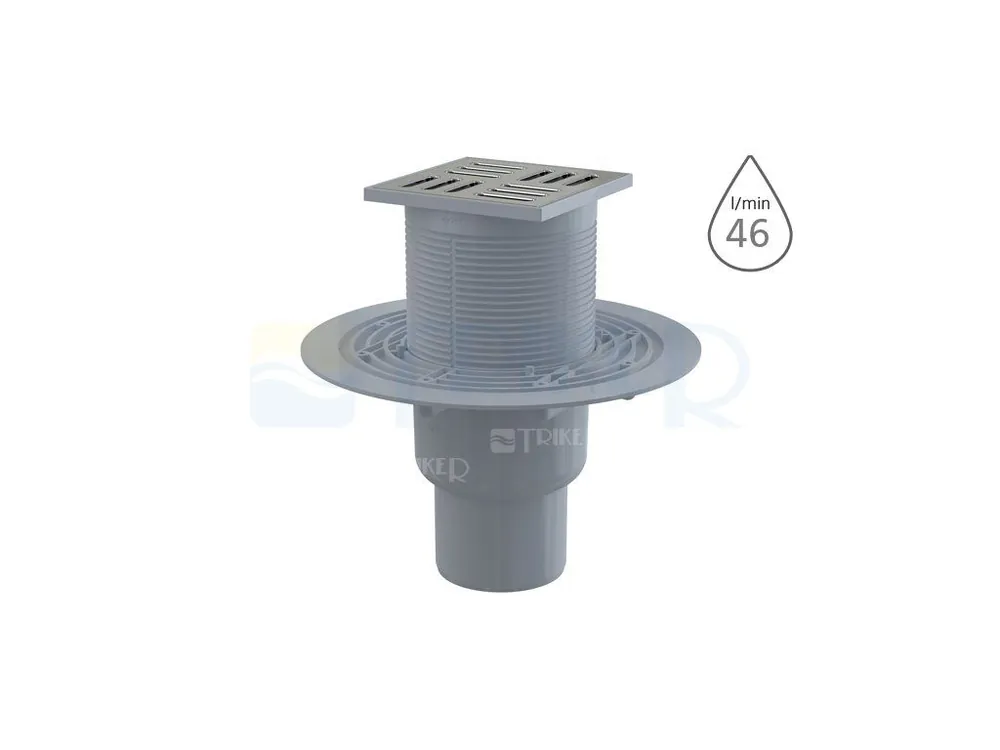 Direct Beschikbaar Vpusť podlahová APV201 spodní odpad 75/50 mm, nerezová mřížka 105 x 105 mm