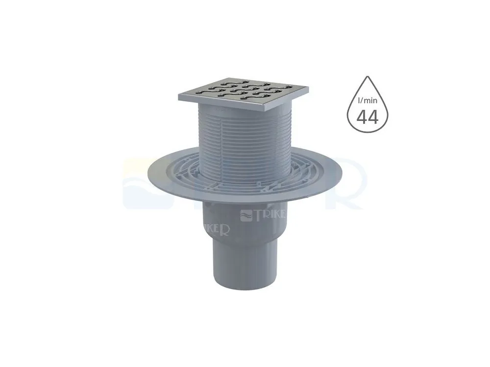 Actieprijs Vpusť podlahová APV202 spodní odpad 75/50 mm, nerezová mřížka 105 x 105 mm