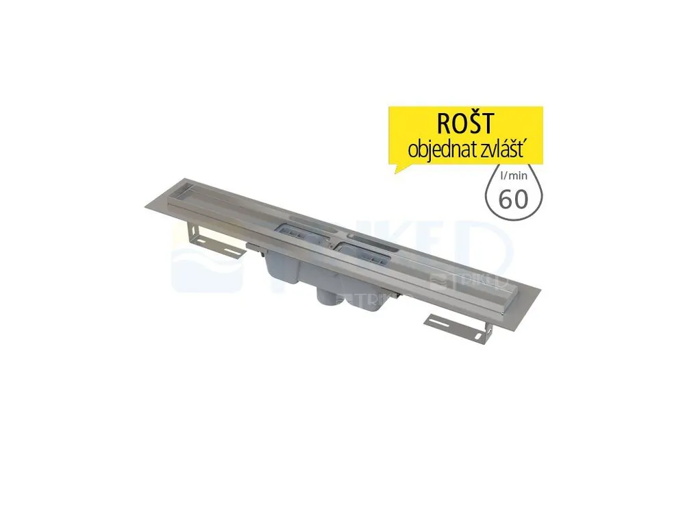 Žlab podlahový APZ1001 pro perforovaný rošt 300 mm, spodní odtok 50 mm Ověřený