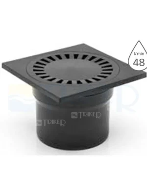 Vpusť podlahová DNS 110 P s vodní hladinou, spodní odpad 110 mm, plastová mřížka/černá Nejprodávanější