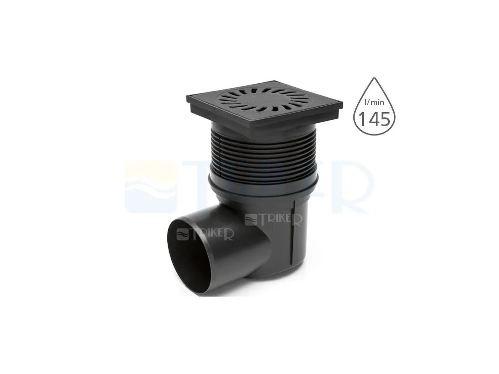 Vpusť kanalizační KVB 110 S Li se suchou klapkou, boční odpad 110 mm, litinová mřížka Exclusieve Aanbieding