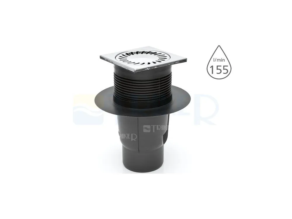 Gecertificeerd Vpusť kanalizační KVS 110 S N se suchou klapkou, spodní odpad 110 mm, nerezová mřížka