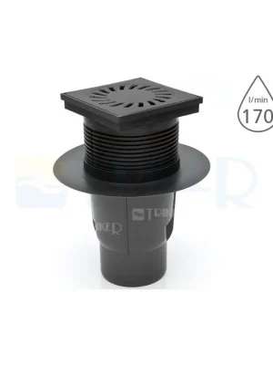 Vpusť kanalizační KVS 110 S Li se suchou klapkou, spodní odpad 110 mm, litinová mřížka Výprodej