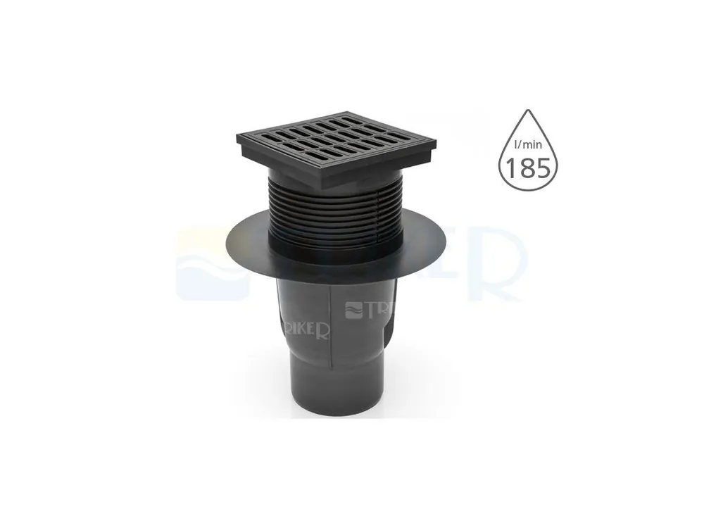 Vpusť kanalizační KVS 110 S P se suchou klapkou, spodní odpad 110 mm, plastová mřížka Betaalbaar
