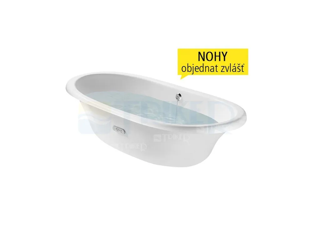 Newcast vana litinová volně stojící 170 x 85 x 44 cm bílá/bílá, antislip Gratis Retour