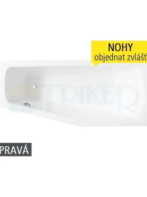 Novinka Mini vana akrylátová 160 x 70/50 cm, pravá, bílá