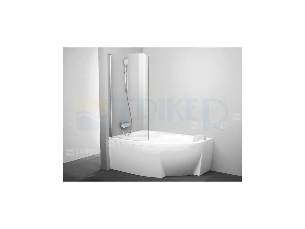 CVSK1 Rosa vanová zástěna CVSK1 140/150 L levá, profil satin, výplň transparent Beperkte Voorraad