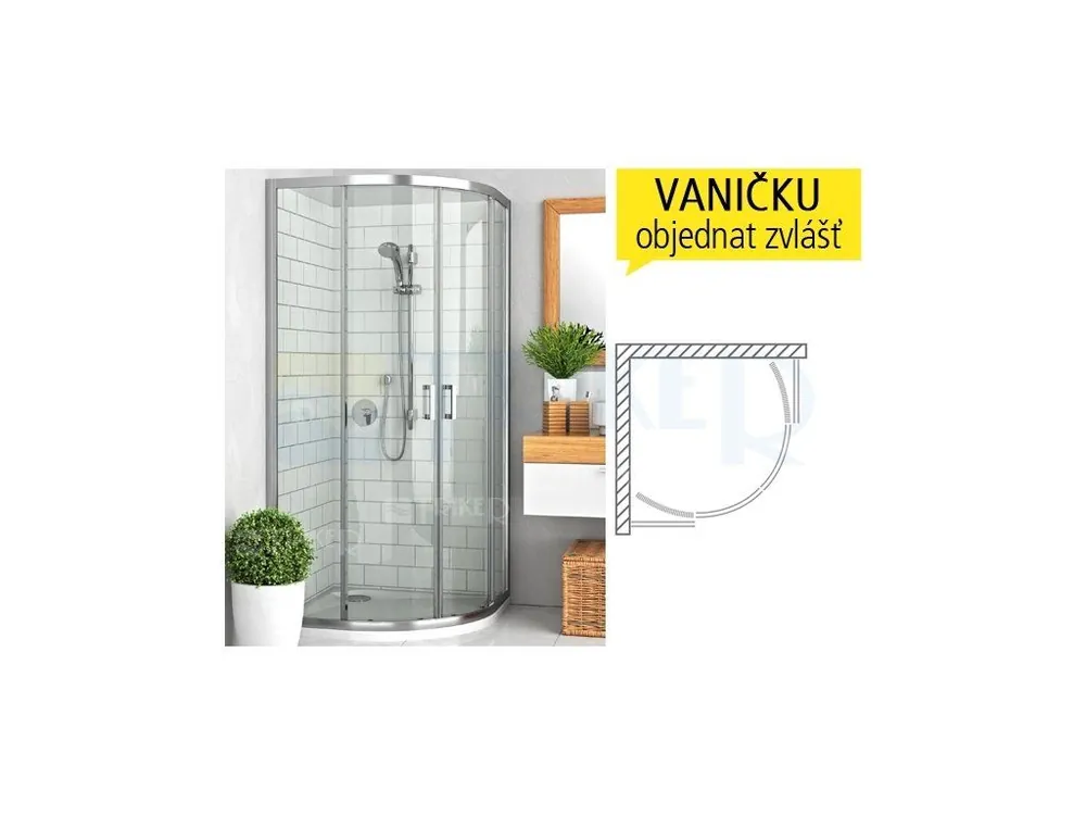 LLR2 sprchový kout s posuvnými dveřmi LLR2/800 R550 (780-795mm) profil brillant, výplň transparent Speciale Aanbieding