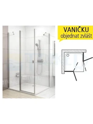 Značkový CRV2 sprchový kout CRV2-80 (780-800mm) profil satin, výplň transparent